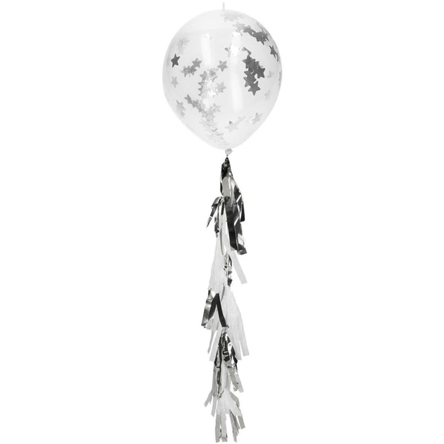 Ster Confetti Ballon Met Tassel Slinger 30cm 3st van Folat koop je bij Partywinkel