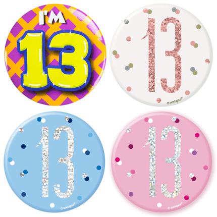 13 Jaar Buttons - Partywinkel