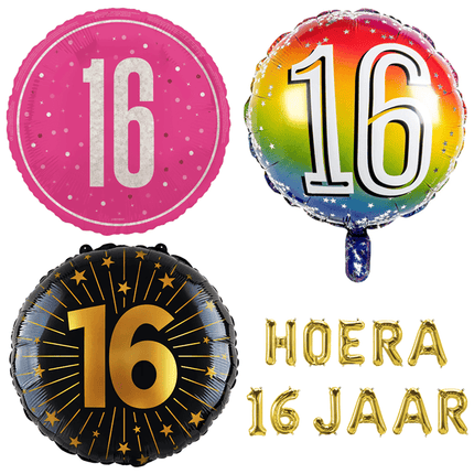 16 Jaar Folie Ballonnen - Partywinkel