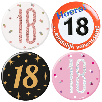 18 Jaar Buttons - Partywinkel