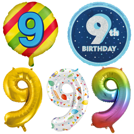 9 Jaar Folie Ballonnen - Partywinkel