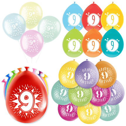 9 Jaar Latex Ballonnen - Partywinkel