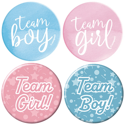 Gender Reveal Buttons - Partywinkel