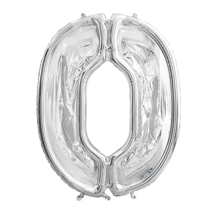 0 Jaar Ballon Frame Zilver 1,26m - Partywinkel - 5904555037229
