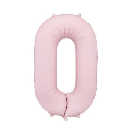 0 Jaar Cijfer Ballon Lichtroze Leeg 86cm van Partydeco koop je bij Partywinkel