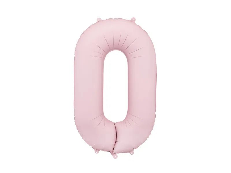 0 Jaar Cijfer Ballon Lichtroze Leeg 86cm van Partydeco koop je bij Partywinkel
