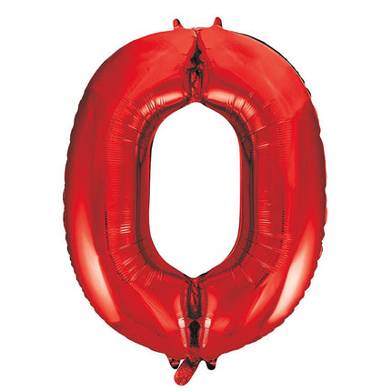 0 Jaar Cijfer Ballon Rood Leeg 86cm van Unique koop je bij Partywinkel