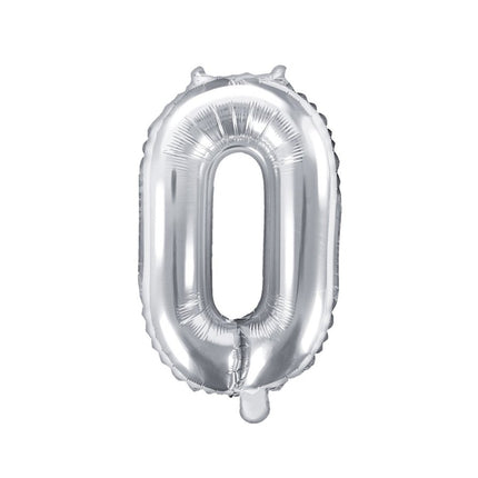 0 Jaar Cijfer Ballon Zilver 35cm van Partydeco koop je bij Partywinkel