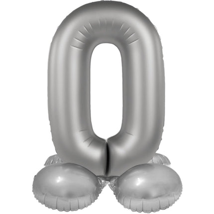 0 Jaar Cijfer Ballon Zilver 72cm van Folat koop je bij Partywinkel