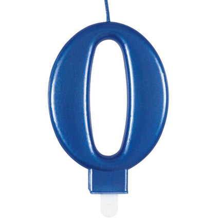 0 Jaar Kaars Blauw 12cm van Unique koop je bij Partywinkel