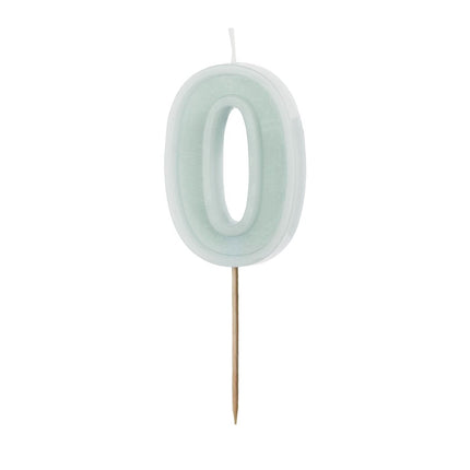 0 Jaar Kaars Lichtgroen 10cm van Partydeco koop je bij Partywinkel