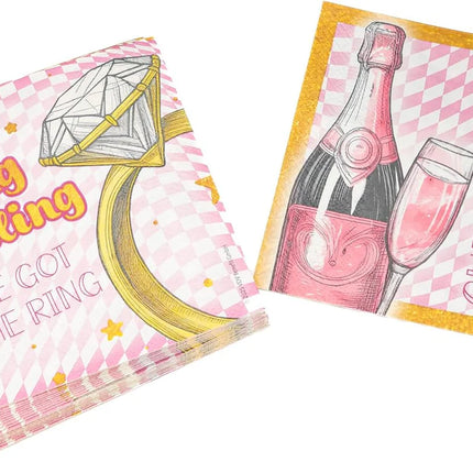 Tovaglioli per addio al nubilato Bling Bling 33 cm, 20 pezzi