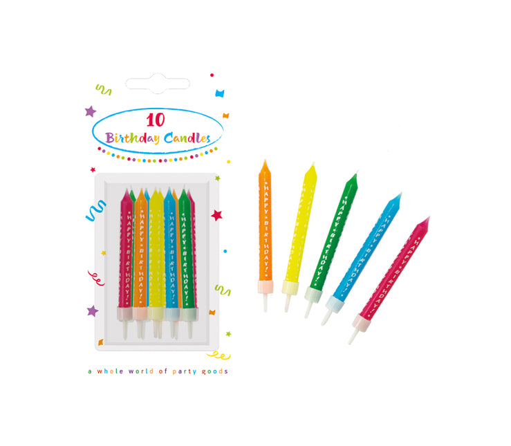 Candele di buon compleanno colorate con supporto 20 pezzi