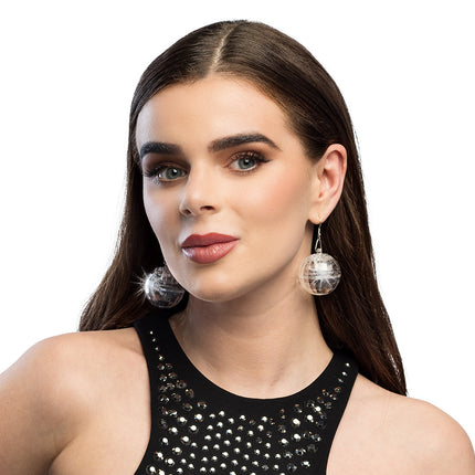 Coppia di orecchini LED Discoball