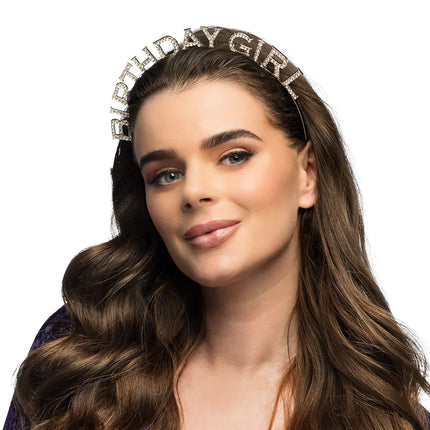 Cerchietto per capelli per ragazza di compleanno argento