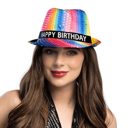 Cappello Arcobaleno 'Buon compleanno'