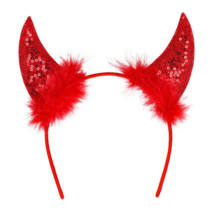 Cerchietto Halloween Diavolo Rosso