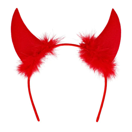 Cerchietto Halloween Diavolo Rosso