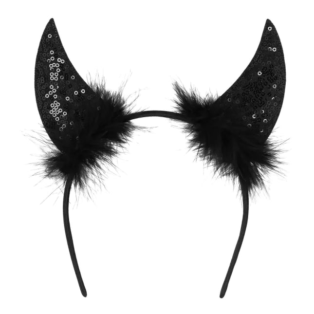 Cerchietto Halloween Diavolo Nero