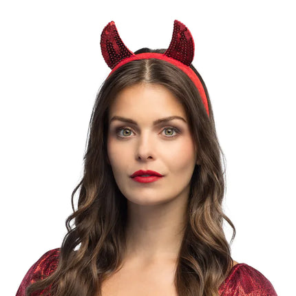 Cerchietto rosso con paillettes Devil