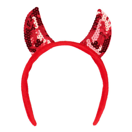Cerchietto rosso con paillettes Devil
