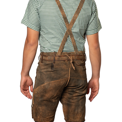 Pantaloni in pelle marrone corti Kitzbuhel