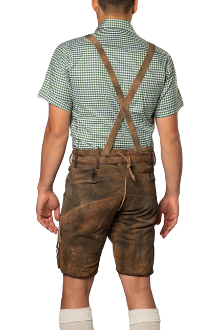 Pantaloni in pelle marrone corti Kitzbuhel