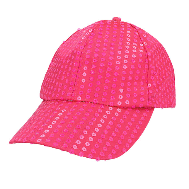Cappellino Paillettes party rosa neon