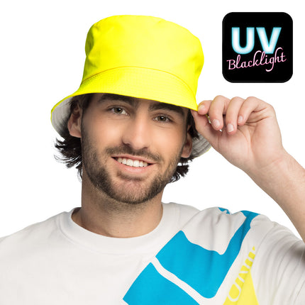 Cappello a secchiello Rave giallo neon