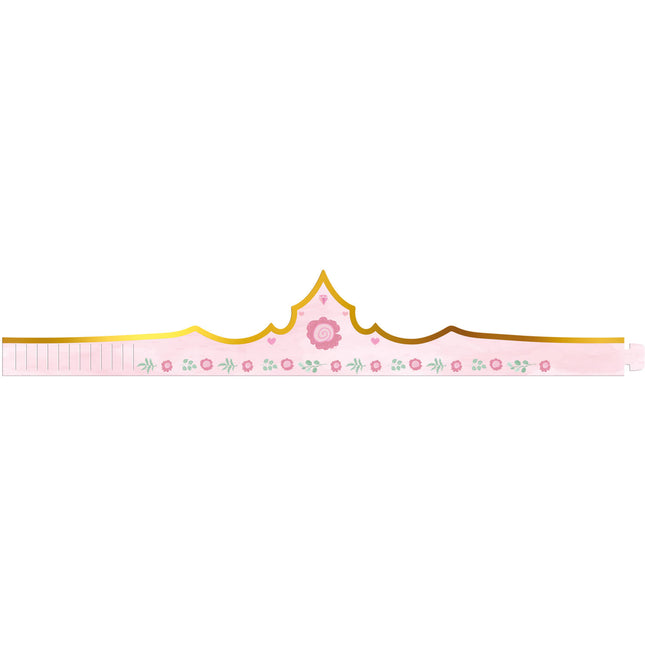 Corona della principessa rosa 60 cm 6 pezzi