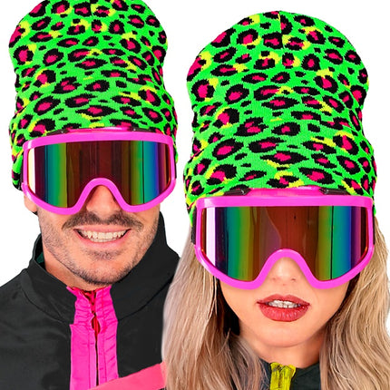 Berretto Leopardato Verde Neon