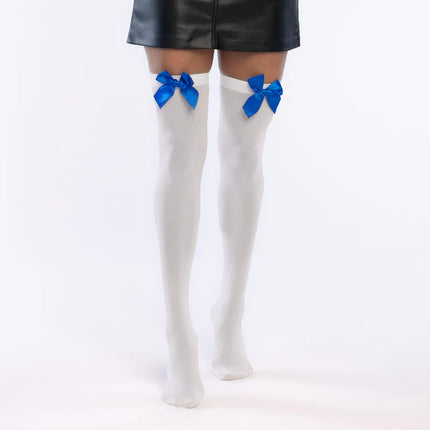 Coppia di calze Bow bianco/blu