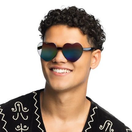 Party brile Festival cuori a specchio nero