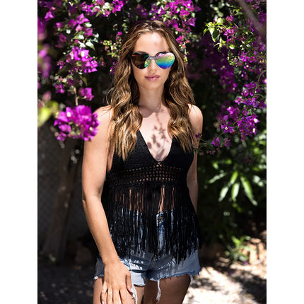 Party brile Festival cuori a specchio nero