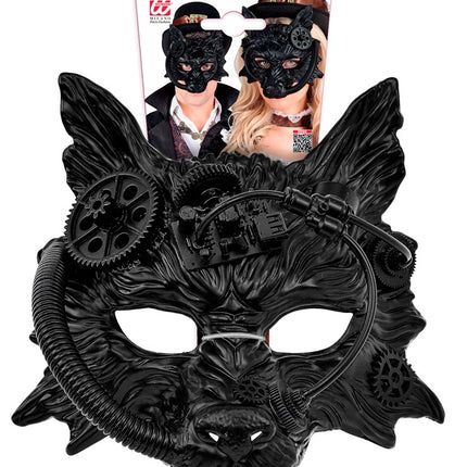 MASCHERA DA LUPO STEAMPUNK NERA