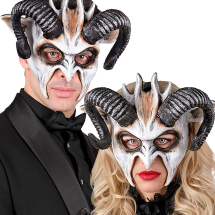 Maschera di Halloween Capra Nera Bianca