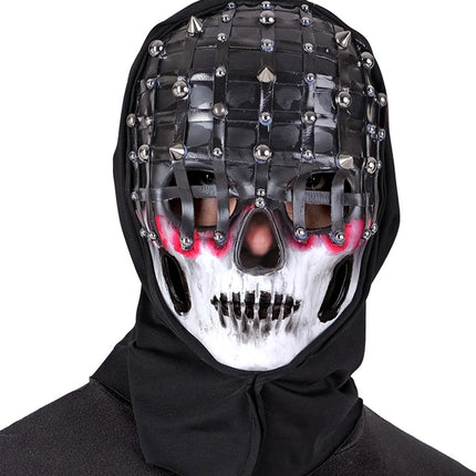 Maschera di Halloween Scheletro bianco nero a rete