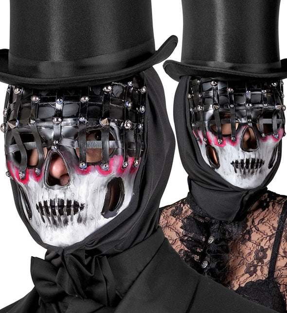 Maschera di Halloween Scheletro bianco nero a rete