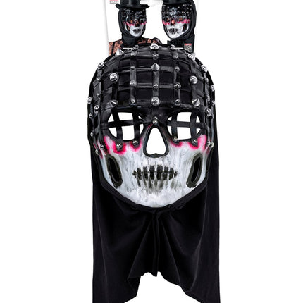 Maschera di Halloween Scheletro bianco nero a rete