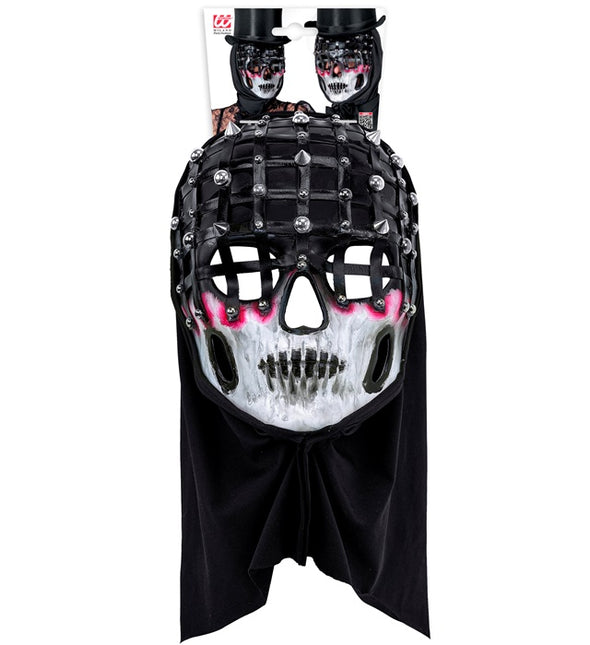 Maschera di Halloween Scheletro bianco nero a rete