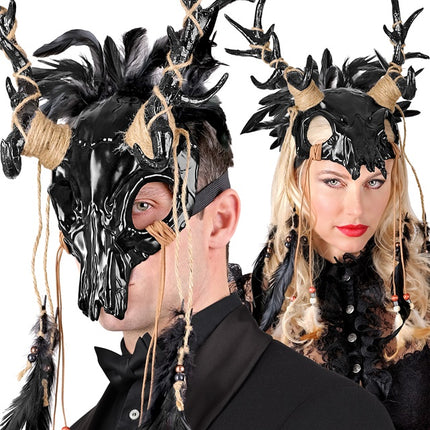Maschera di Halloween Toro con piume