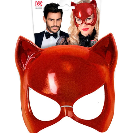MASCHERA OCCHI DI GATTO ROSSA