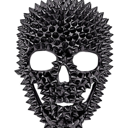 Maschera Teschio nera con chiodi