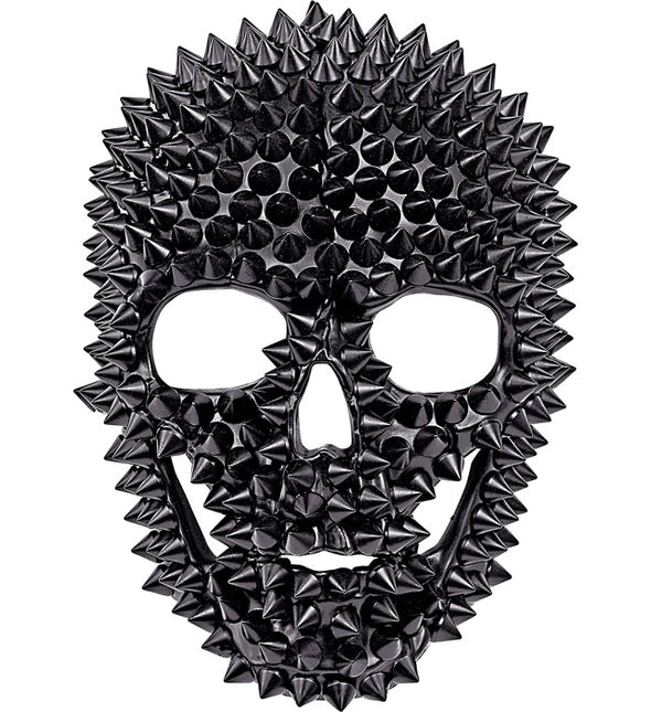 Maschera Teschio nera con chiodi