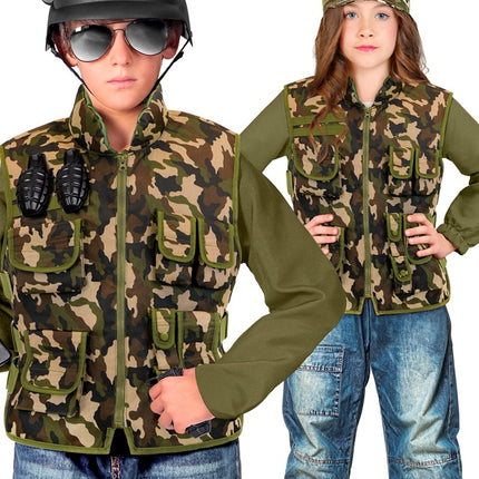 Gilet militare mimetico Bambino