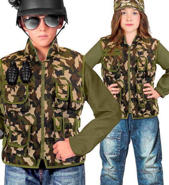 Gilet militare mimetico Bambino