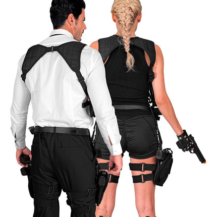 Fondina gamba destra nera tattica Uni