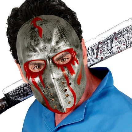 MASCHERA DA HOCKEY INSANGUINATA