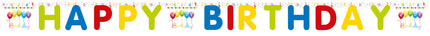 Ghirlanda di lettere di buon compleanno colorate 2m