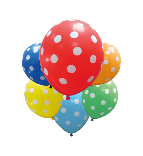 Palloncini colorati a pois vuoti 6 pezzi